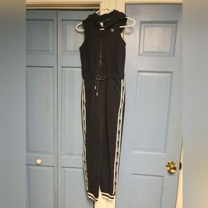 Justice, Girls size 14, Black hooded jumpsuit